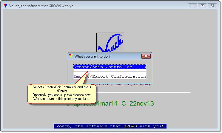 Create <Controller> password, you can ignore but...